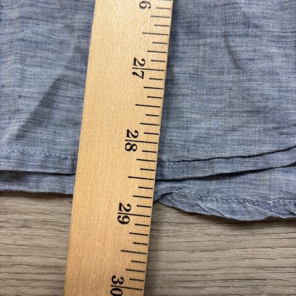 Theory Rotuma Linen Blend Chambray Button Up Shirt Men's Large Minimalist - Picture 6 of 10